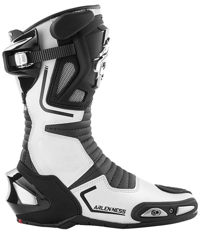 Arlen Ness Sugello Motorcycle Boots#color_black-white