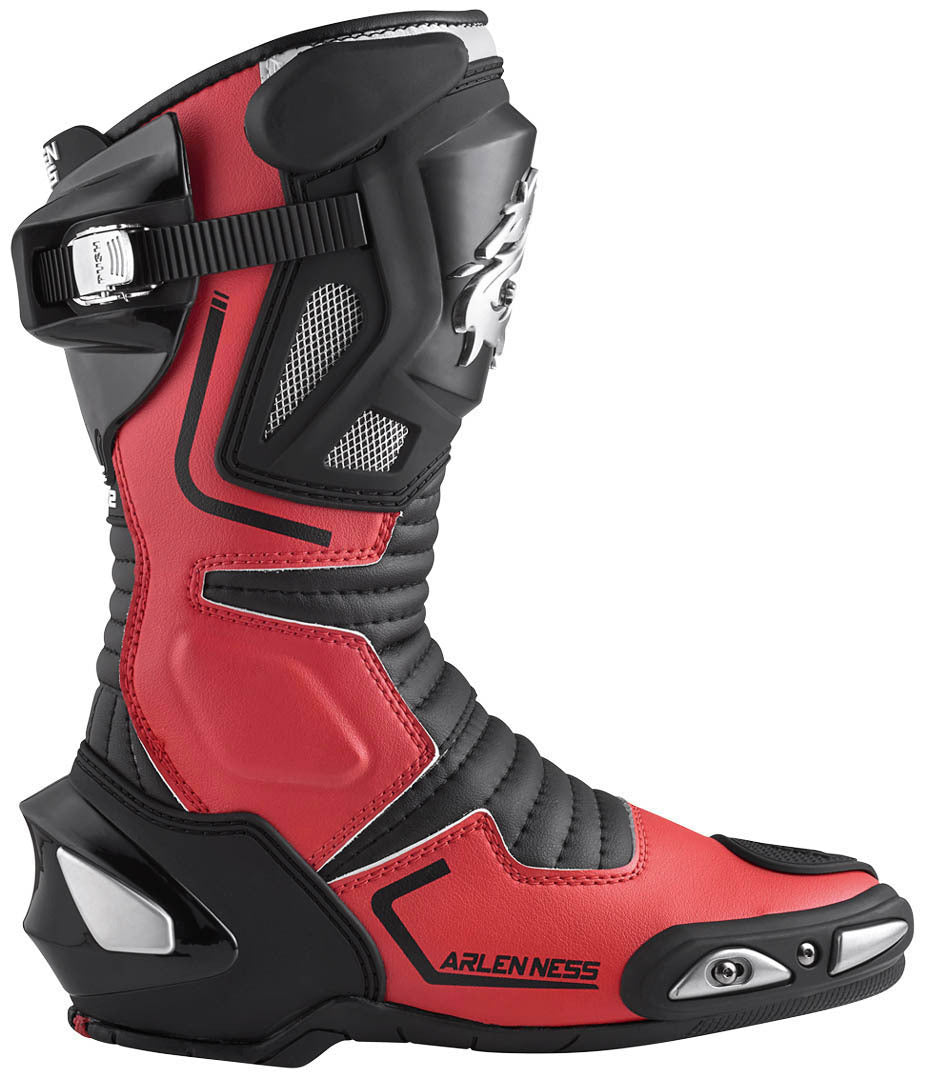 Arlen Ness Sugello Motorcycle Boots#color_black-red