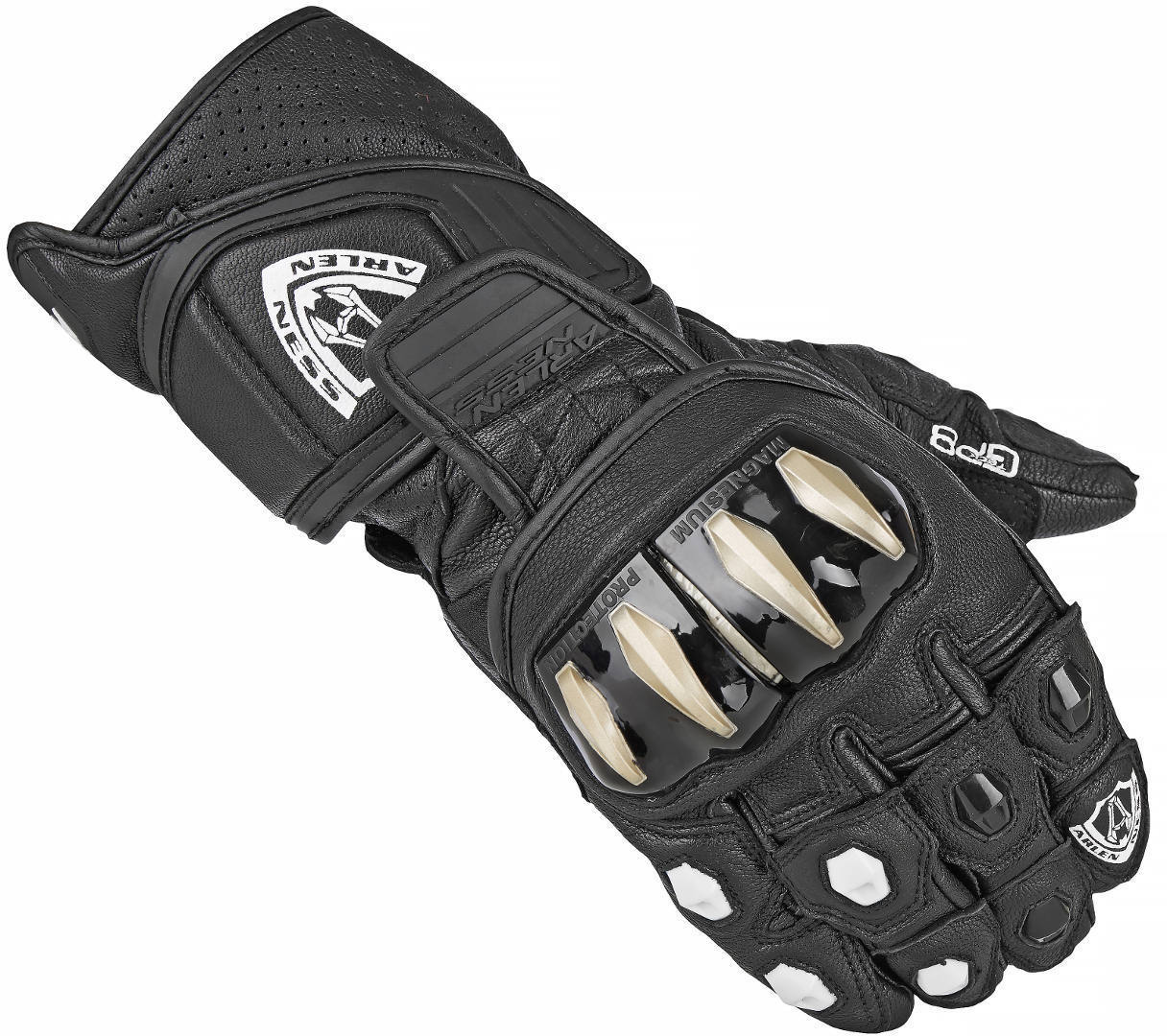 Arlen Ness Yakun Motorcycle Gloves#color_black