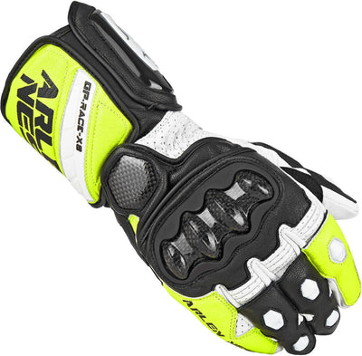Arlen Ness Imola Motorcycle Gloves#color_black-white-yellow