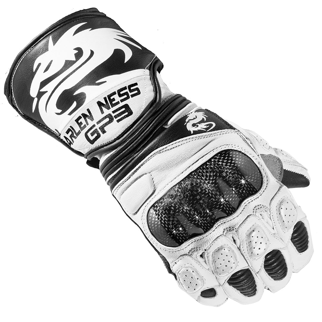 Arlen Ness Monza Motorcycle Gloves#color_white-black