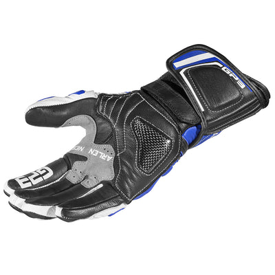 Arlen Ness Monza Motorcycle Gloves#color_white-black-blue
