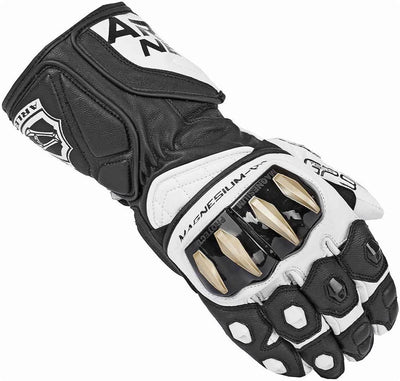 Arlen Ness Sugello Motorcycle Gloves#color_black-white