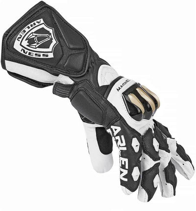 Arlen Ness Sugello Motorcycle Gloves#color_black-white