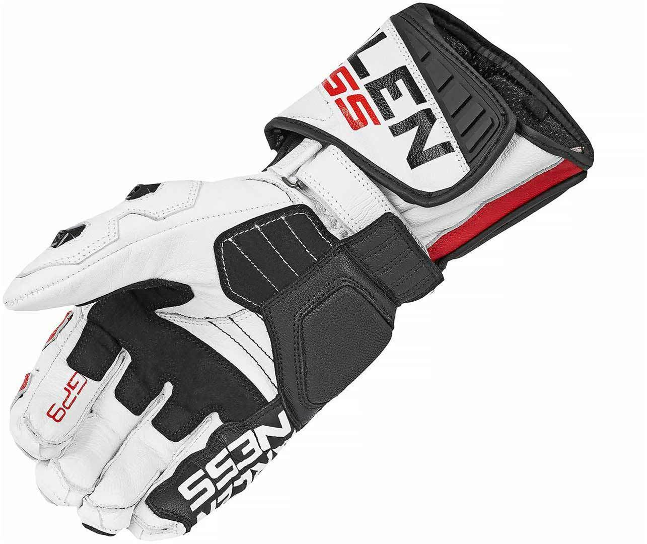 Arlen Ness Sugello Motorcycle Gloves#color_black-white-red