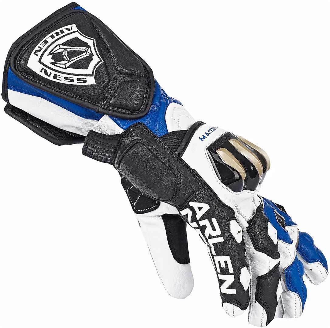 Arlen Ness Sugello Motorcycle Gloves#color_black-white-blue