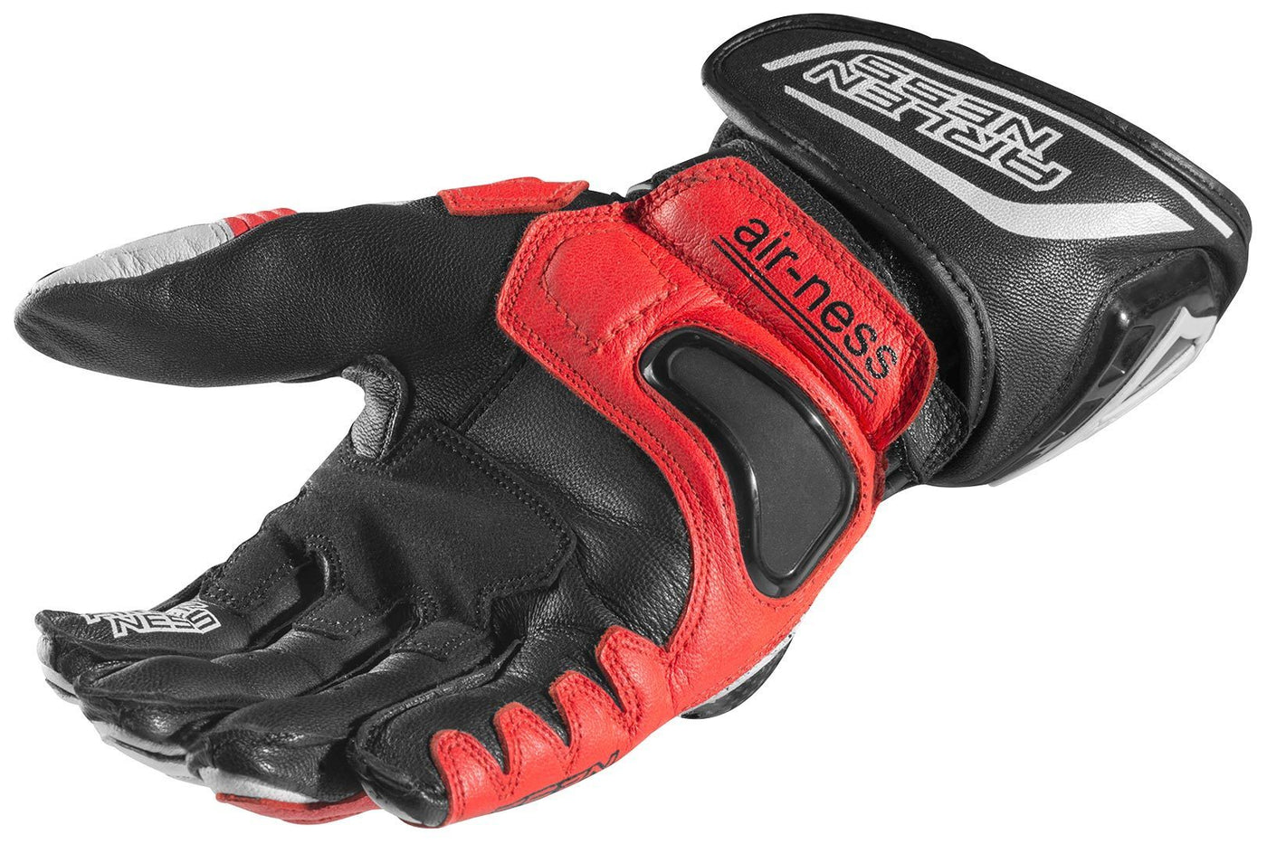 Arlen Ness Sprint Motorcycle Gloves#color_black-red-white