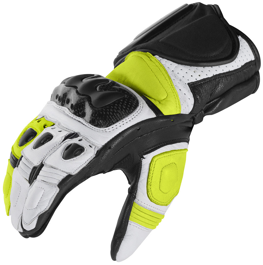 Arlen Ness Sprint Motorcycle Gloves#color_black-white-yellow