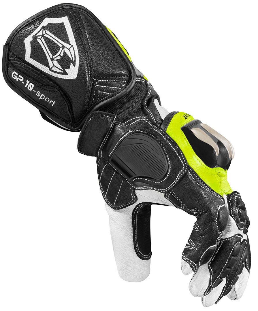 Arlen Ness Yakun Evo Motorcycle Gloves#color_black-white-fluo-yellow