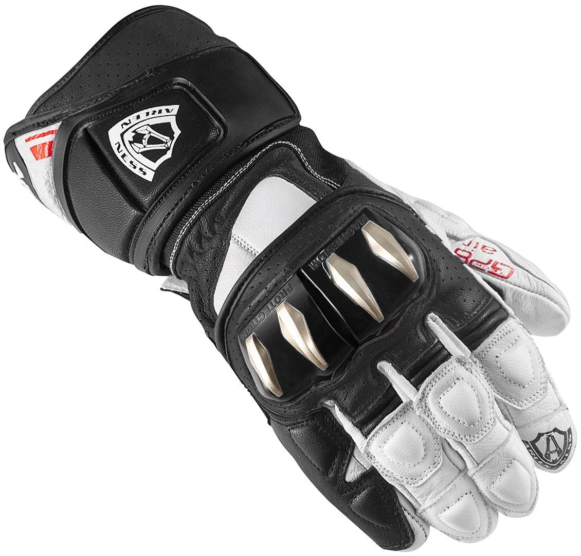 Arlen Ness Assen Motorcycle Gloves#color_black-white