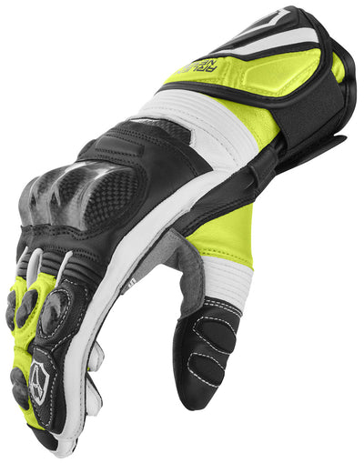 Arlen Ness Monza 2.0 Motorcycle Gloves#color_black-white-fluo-yellow