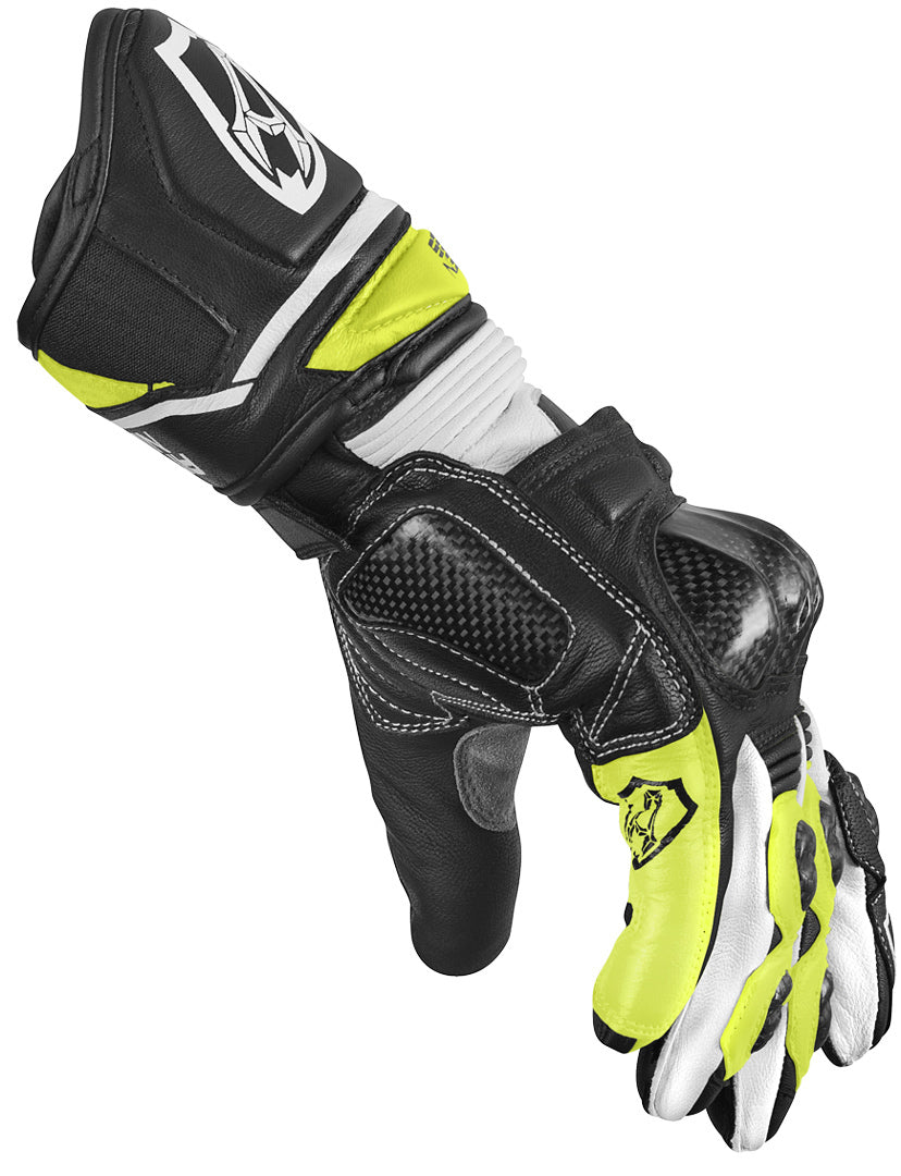 Arlen Ness Monza 2.0 Motorcycle Gloves#color_black-white-fluo-yellow