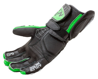 Arlen Ness Sugello Motorcycle Gloves#color_green-black