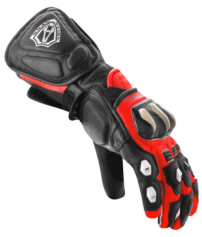Arlen Ness Sugello Motorcycle Gloves#color_red-black