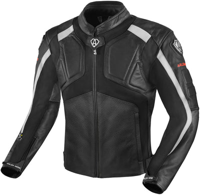Arlen Ness Sportivo Motorcycle Leather Jacket#color_black-white