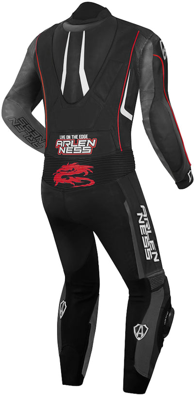 Arlen Ness Losail One Piece Leather Suit#color_black-red-white