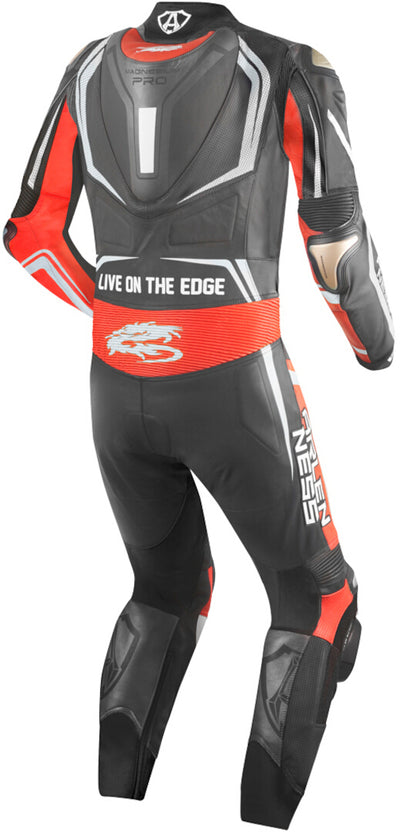 Arlen Ness Sugello 2 One Piece Motorcycle Leather Suit#color_black-red-white