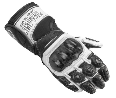 Arlen Ness Mugello Motorcycle Gloves#color_black-white