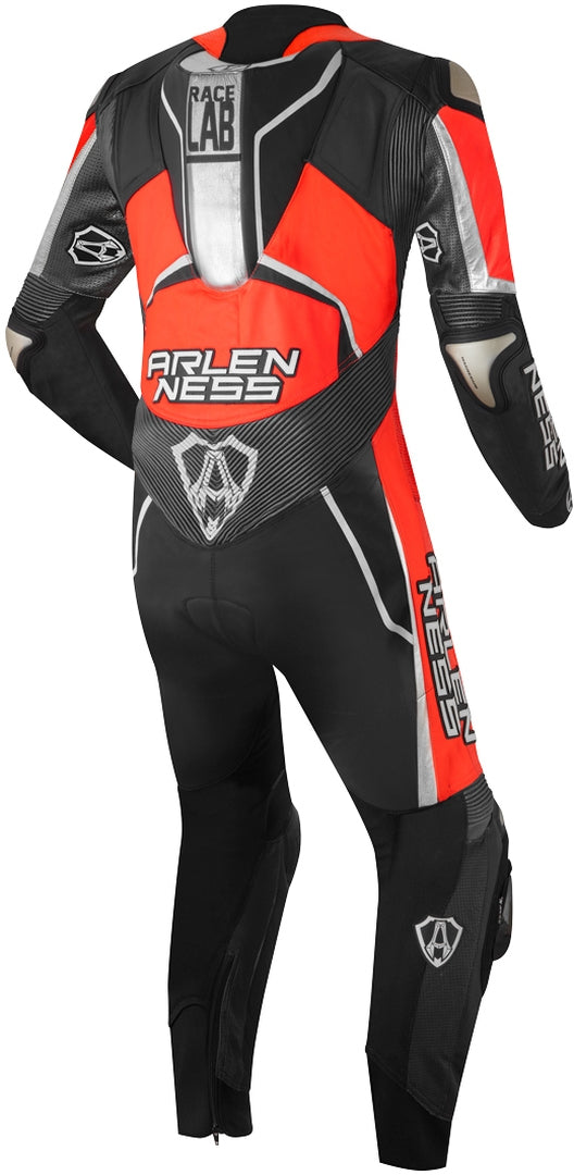 Arlen Ness Alcarras Race One Piece Motorcycle Leather Suit#color_black-grey-red