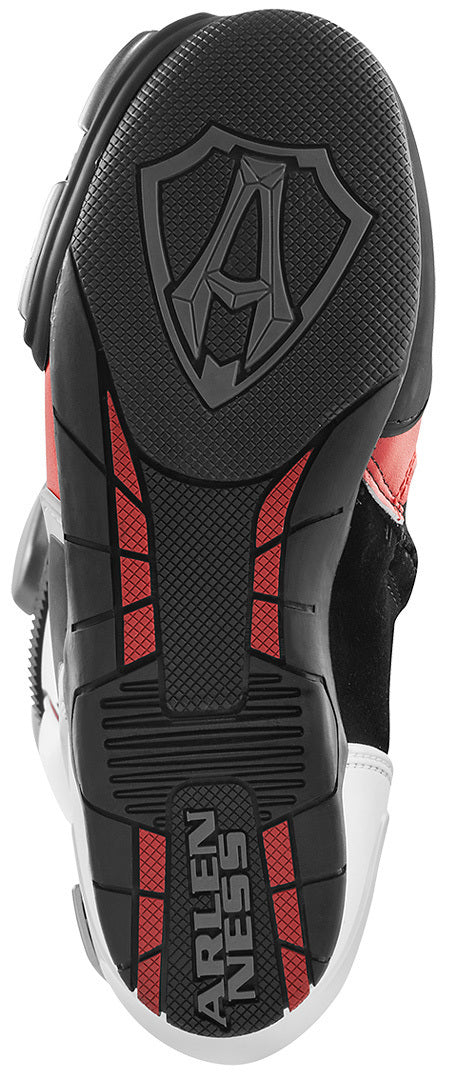 Arlen Ness Xaus Replica Motorcycle Boots#color_white-black-red