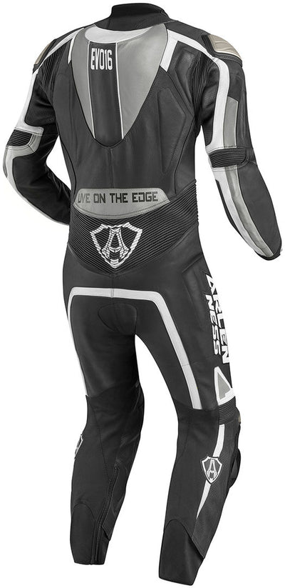 Arlen Ness Imola One Piece Motorcycle Leather Suit#color_black-grey-white